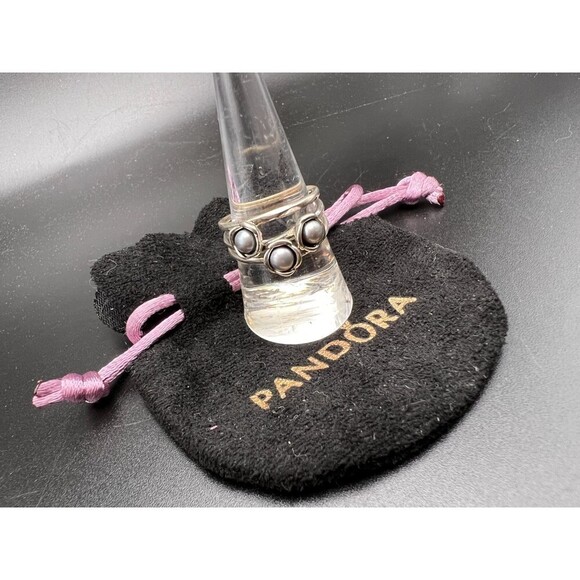 Pandora Freshwater Pearl and Sterling Silver Ring - Picture 4 of 6